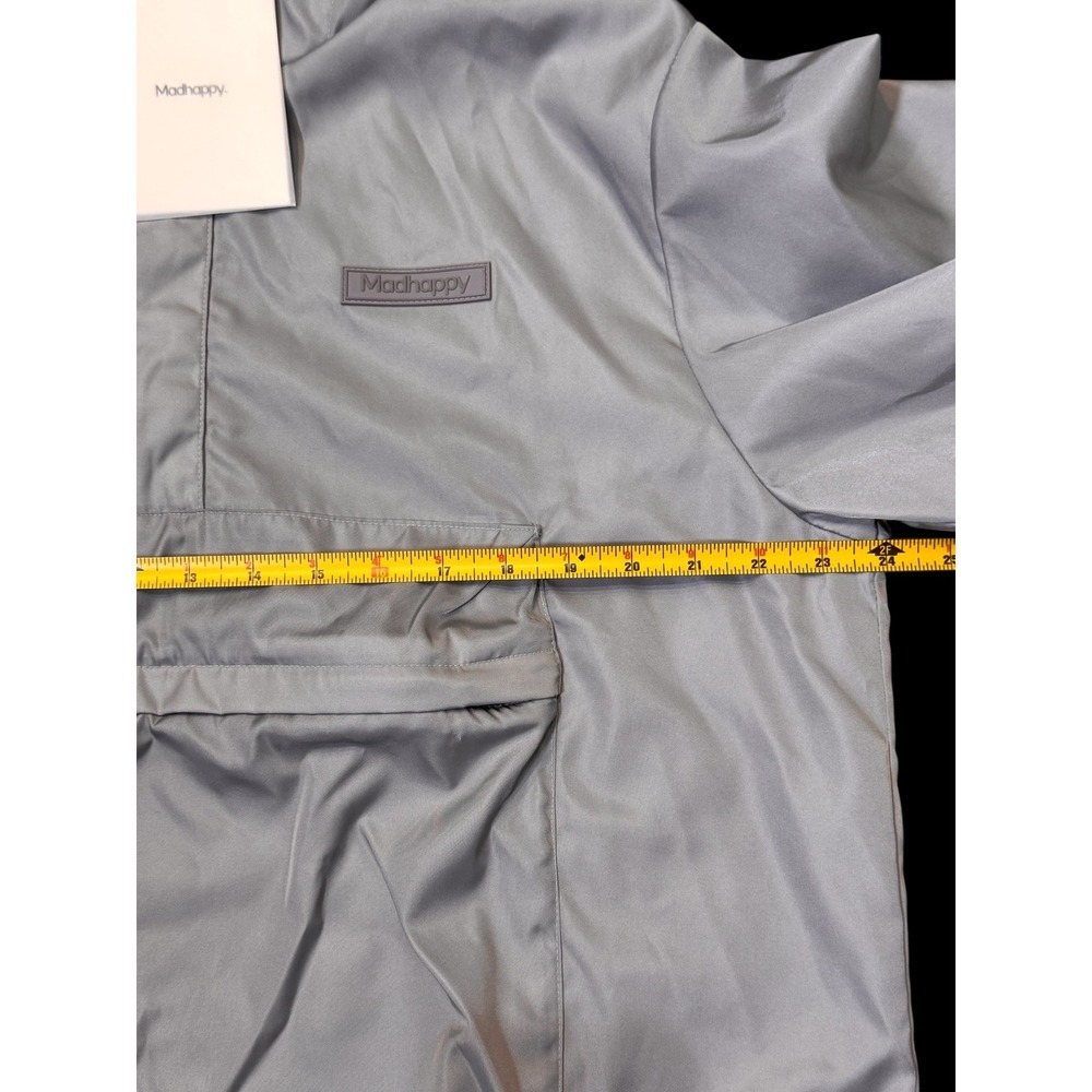 Madhappy‎ Lightweight Anorak Hoodie Pullover Jacket Grey Nylon Windbreaker Small - Picture 5 of 11